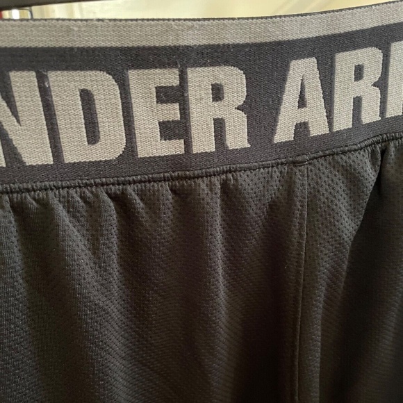 Under Armor Men Black / Gray trim Basketball Athletic Polyester Pants Bottoms M - Picture 6 of 13